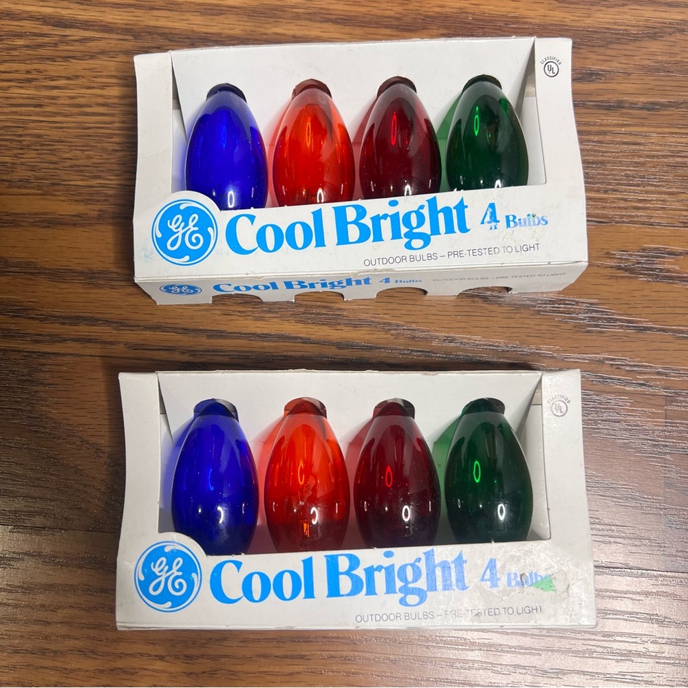 Vintage GE Cool Bright C9 Christmas lights bulbs